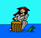 Dibujo Mujer tocando el bongó pintado por cantora
