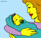 Dibujo Madre con su bebe II pintado por samuelito2
