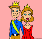 Dibujo Príncipe y princesa pintado por rosadita