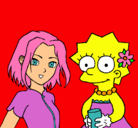 Dibujo Sakura y Lisa pintado por qwertyuiopas