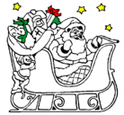 Dibujo Papa Noel en su trineo pintado por Elujun