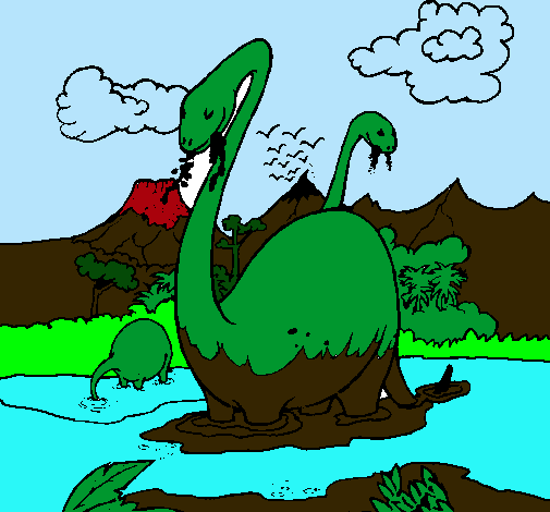 Dibujo Apatosaurios en el agua pintado por svent12