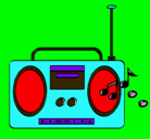 Dibujo Radio cassette 2 pintado por wilma