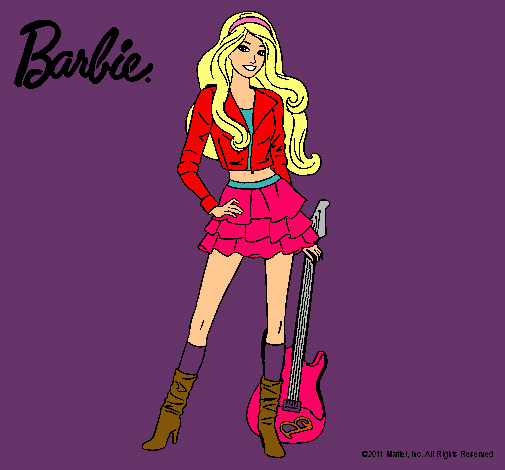 Dibujo Barbie rockera pintado por jesuca