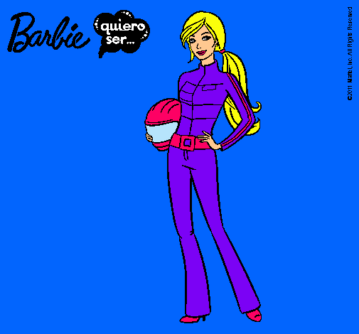 Dibujo Barbie piloto de motos pintado por SILVIA