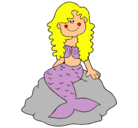 Dibujo Sirena sentada en una roca pintado por Pichu