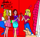 Dibujo Barbie de compras con sus amigas pintado por barbis