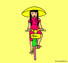 Dibujo China en bicicleta pintado por chinani