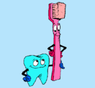 Dibujo Muela y cepillo de dientes pintado por Andrius