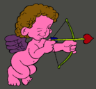 Dibujo Cupido apuntando con la flecha pintado por critina