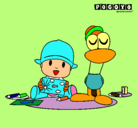 Dibujo Pocoyó y Pato pintado por galder