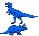 Dibujo Triceratops y tiranosaurios rex pintado por Jandres
