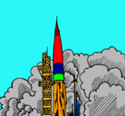 Dibujo Lanzamiento cohete pintado por keynner