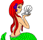 Dibujo Sirena y perla pintado por katiuska