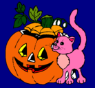 Dibujo Calabaza y gato pintado por szdga