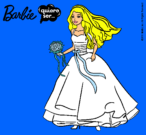 Dibujo Barbie vestida de novia pintado por SILVIA