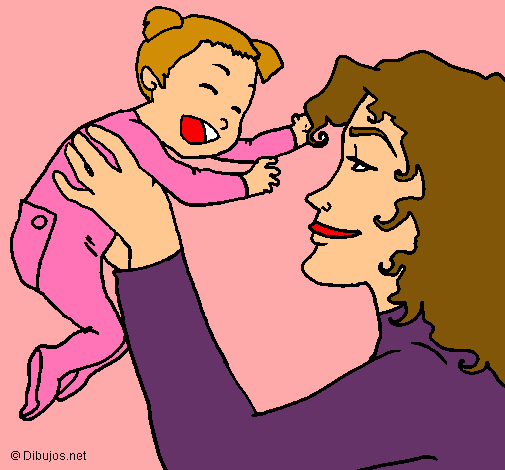 Dibujo Madre con su bebe pintado por Alicia45