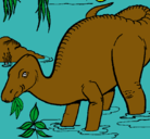 Dibujo Dinosaurio comiendo pintado por tiranodonte