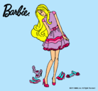 Dibujo Barbie y su colección de zapatos pintado por -popi-