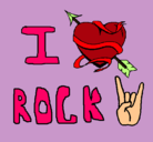 Dibujo I love rock pintado por pamosa