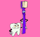 Dibujo Muela y cepillo de dientes pintado por aura12