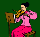 Dibujo Dama violinista pintado por jidio