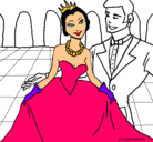 Dibujo Princesa y príncipe en el baile pintado por estefi