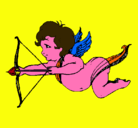 Dibujo Cupido volando pintado por critina