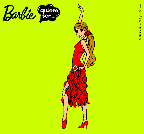 Dibujo Barbie flamenca pintado por laba