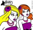 Dibujo Barbie y su amiga pintado por lusi