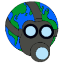 Dibujo Tierra con máscara de gas pintado por camilis