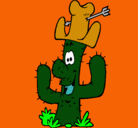 Dibujo Cactus con sombrero pintado por captusti