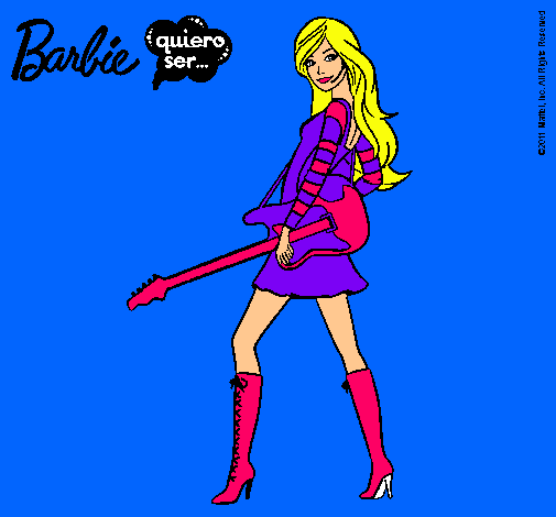 Dibujo Barbie la rockera pintado por SILVIA