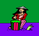 Dibujo Mujer tocando el bongó pintado por nissi