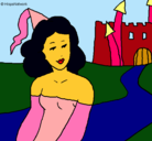 Dibujo Princesa y castillo pintado por price