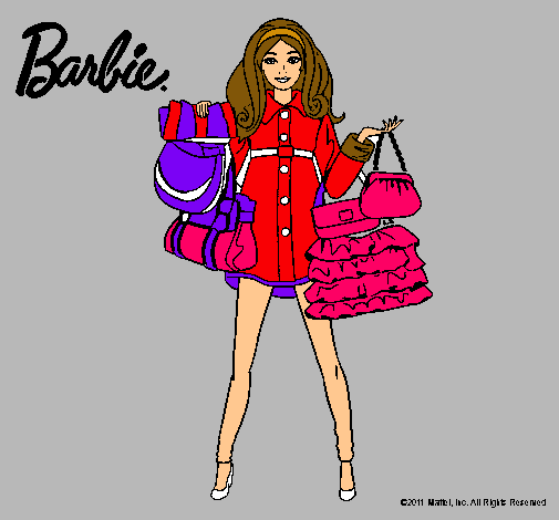 Dibujo Barbie de compras pintado por laba