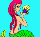 Dibujo Sirena y perla pintado por friv