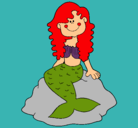 Dibujo Sirena sentada en una roca pintado por pinki