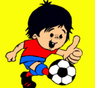 Dibujo Chico jugando a fútbol pintado por ayoub 