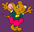 Dibujo Rata con vestido pintado por lolare
