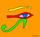 Dibujo Ojo Horus pintado por doqi