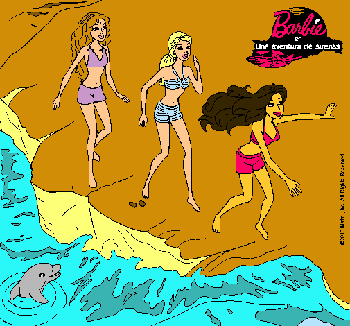 Barbie y sus amigas en la playa