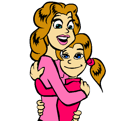Dibujo Madre e hija abrazadas pintado por makmi