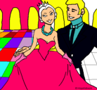 Dibujo Princesa y príncipe en el baile pintado por doqui