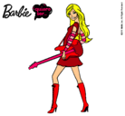 Dibujo Barbie la rockera pintado por rubia