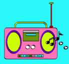 Dibujo Radio cassette 2 pintado por yama