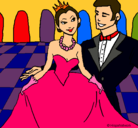 Dibujo Princesa y príncipe en el baile pintado por yolandaa