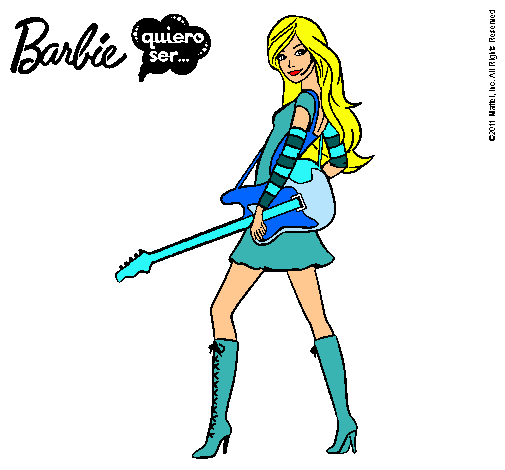 Dibujo Barbie la rockera pintado por areymimarchena