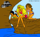 Dibujo Barbie y sus amigas sentadas pintado por angela05