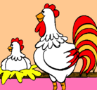 Dibujo Gallo y gallina pintado por alessandra30